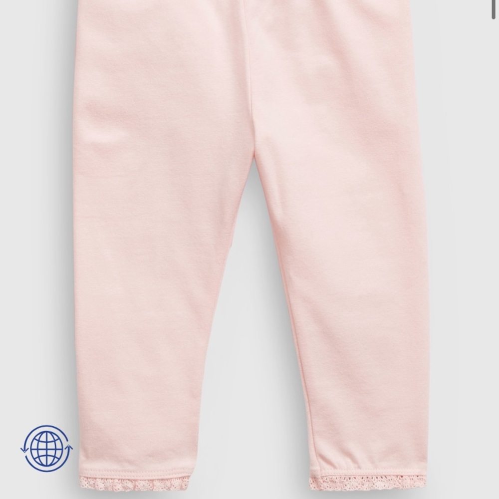 Baby Gap 3-6M Plain Pink Solid Light pants leggings scalloped ruffle bottom